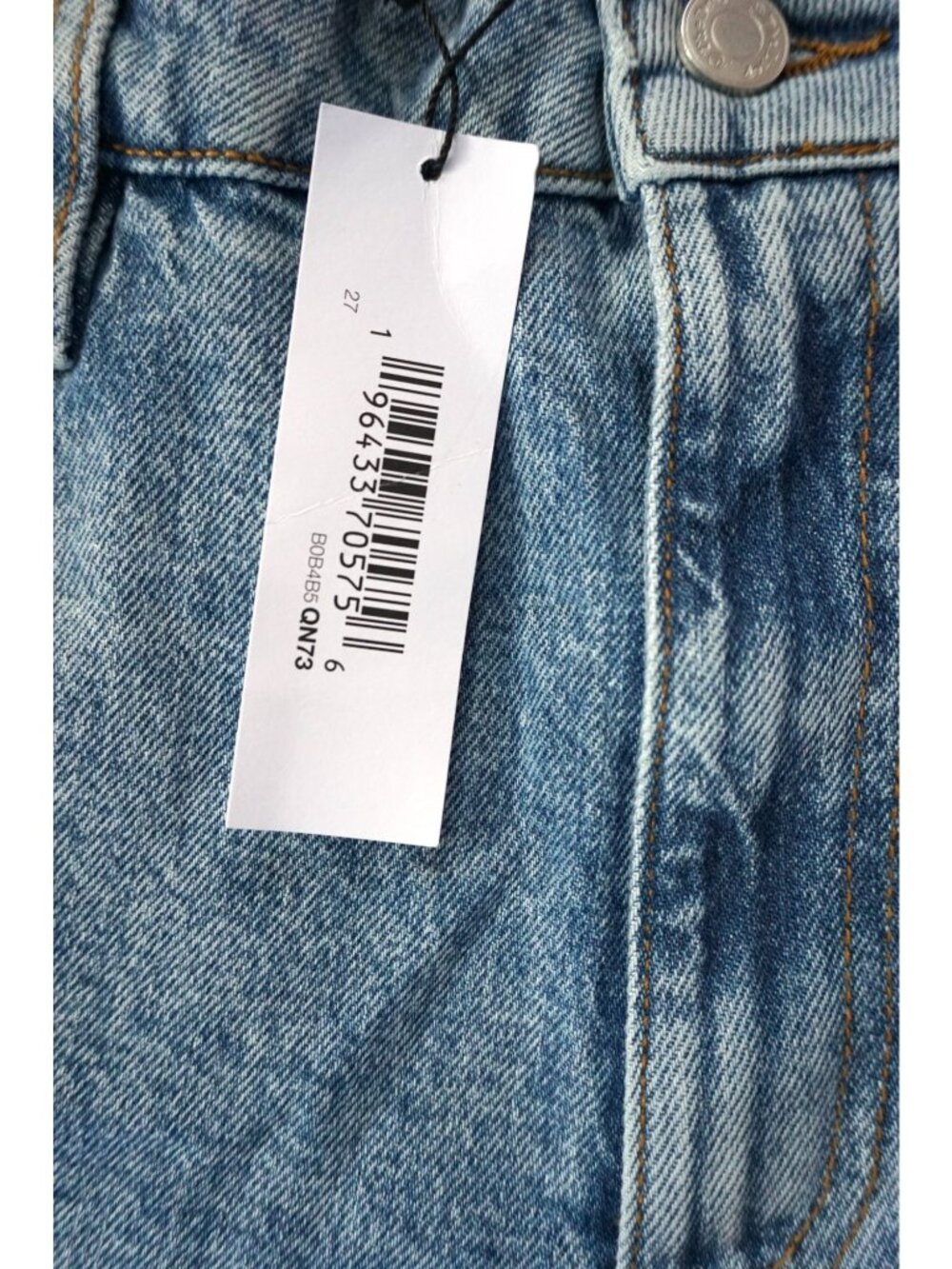 The Drop Women's Ian Mid Rise Relaxed Straight Side Slit Jeans - Size 27, NWT - Picture 5 of 11